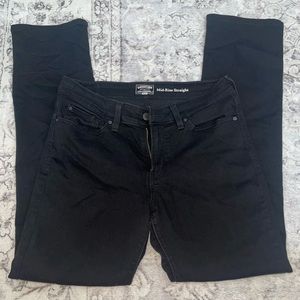 Black Signature Mid-rise Straight jeans. Size 8M.